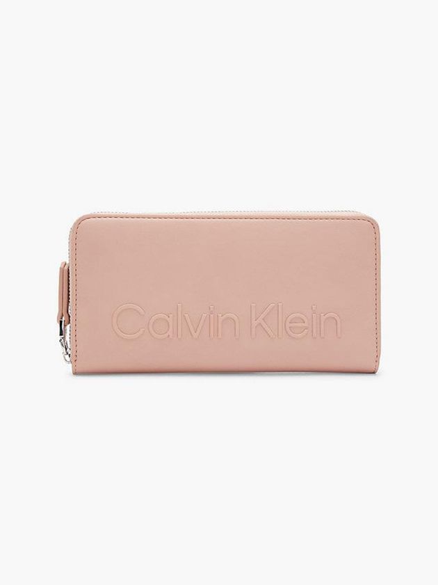 Calvin Klein USA Large Recycled Zip Around Womens Wallet Pink 8035246-JM